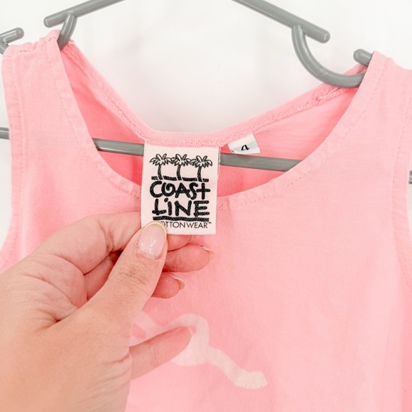 Pink Sleeveless Dress with Ruffled Hem - Picture 3 of 5